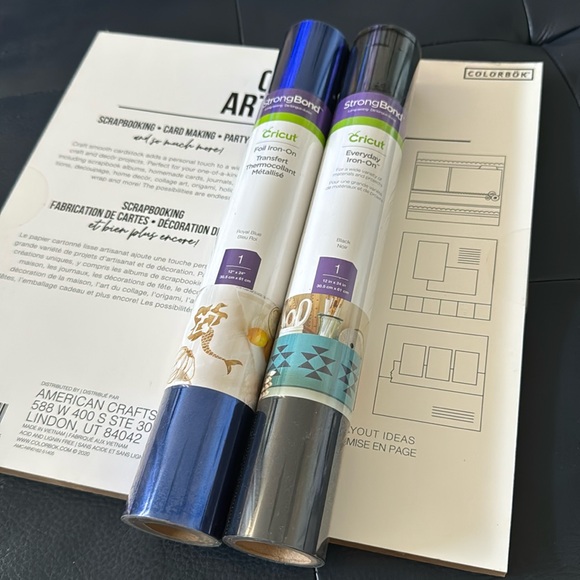 Cricut Strong Bond Everyday Iron-On 12” X 24” Royal Blue & Black - Picture 1 of 4